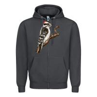 Smoke Downy Woodpecker Zipper Hoodie - LillyAllenDesigns