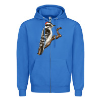 True Royal Downy Woodpecker Zipper Hoodie - LillyAllenDesigns