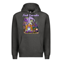 Charcoal Heather fresh lavender gnome Premium Hoodie - BarkalooDesign