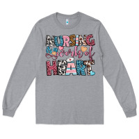 Heather Grey nursing is a work of heart Long Sleeve Tee - BundleAndBundleShop
