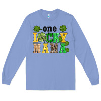 Colony Blue one lucky mama Long Sleeve Tee - AdoDesignShop