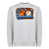 Heather Grey western american flag baseball Heavyweight Sweatshirt - HRA Design Shop