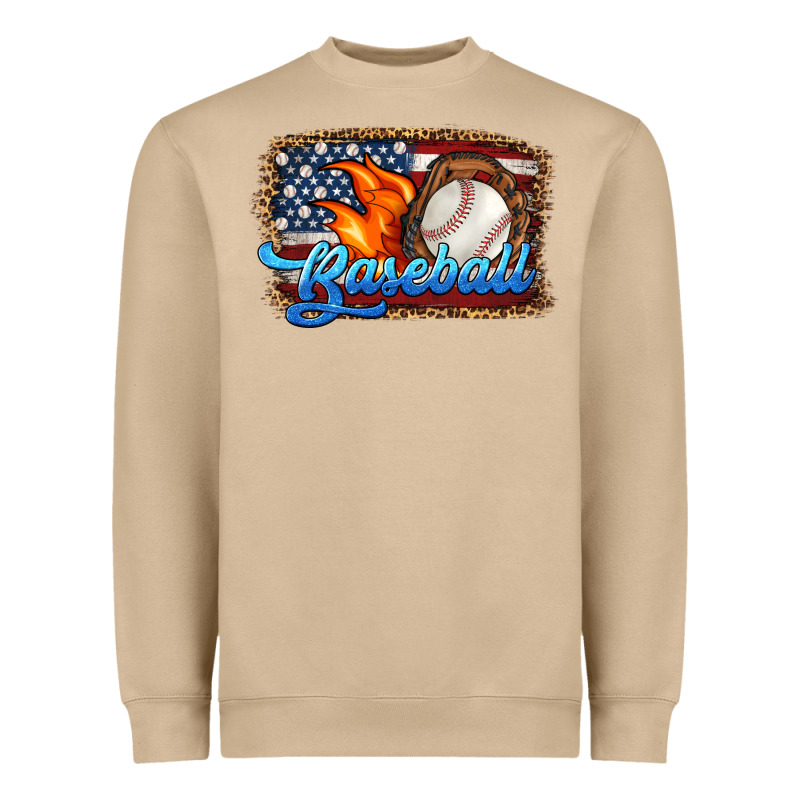 Western American Flag Baseball Heavyweight Sweatshirt by HRA Design Shop | Teevron