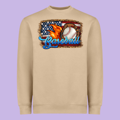 Western American Flag Baseball Heavyweight Sweatshirt Designed By Hra Design Shop