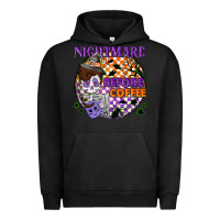 Pigment Black Nightmare before the coffee halloween Urban Hoodie - NancyCooperArtShop