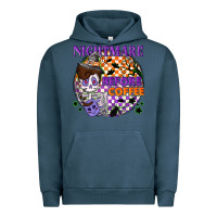 Pigment Midnight Navy Nightmare before the coffee halloween Urban Hoodie - NancyCooperArtShop