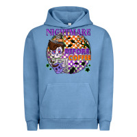 Pigment Pebble Blue Nightmare before the coffee halloween Urban Hoodie - NancyCooperArtShop