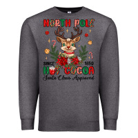 Charcoal Heather north pole hot cocoa Premium Sweatshirt - MaliasSmallBusiness
