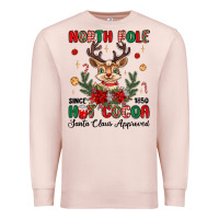 Pale Pink north pole hot cocoa Premium Sweatshirt - MaliasSmallBusiness