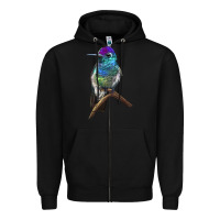Black Rivoli`s Hummingbird Zipper Hoodie - LillyAllenDesigns