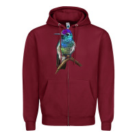 Burgundy Rivoli`s Hummingbird Zipper Hoodie - LillyAllenDesigns