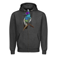 Charcoal Heather Rivoli`s Hummingbird Zipper Hoodie - LillyAllenDesigns