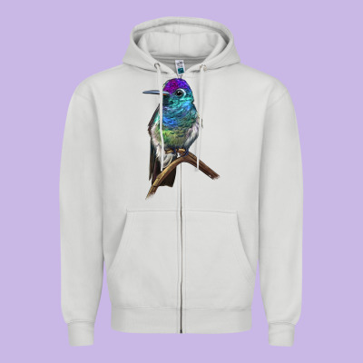 Rivoli`s Hummingbird Zipper Hoodie Designed By Lillyallendesigns