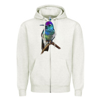 Oatmeal Heather Rivoli`s Hummingbird Zipper Hoodie - LillyAllenDesigns