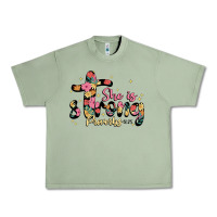 Oil Green she is strong proverbs 31 25 Urban Heavy Tee - JahusDesignShop
