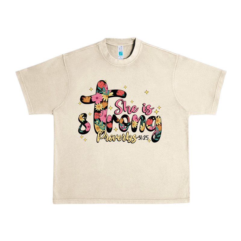 She Is Strong Proverbs 31 25 Urban Heavy Tee by JahusDesignShop | Teevron