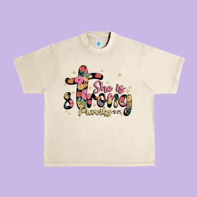She Is Strong Proverbs 31 25 Urban Heavy Tee Designed By Jahusdesignshop