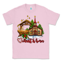 Bubblegum Pink the church  chrıst is born Classic Tee - AdoDesignShop