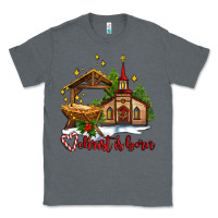 Charcoal Heather the church  chrıst is born Classic Tee - AdoDesignShop