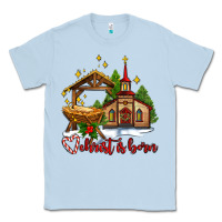Dusty Blue the church  chrıst is born Classic Tee - AdoDesignShop