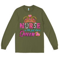 Army Green nurse a title just above queen Long Sleeve Tee - BundleAndBundleShop