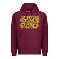 Burgundy cactus leopard sunflower glitter background Premium Hoodie - AdoDesignShop