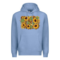 Colony Blue cactus leopard sunflower glitter background Premium Hoodie - AdoDesignShop