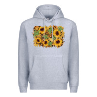 Heather Grey cactus leopard sunflower glitter background Premium Hoodie - AdoDesignShop