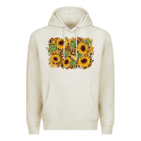 Oatmeal Heather cactus leopard sunflower glitter background Premium Hoodie - AdoDesignShop