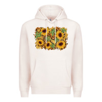 Pale Pink cactus leopard sunflower glitter background Premium Hoodie - AdoDesignShop