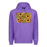 Purple cactus leopard sunflower glitter background Premium Hoodie - AdoDesignShop