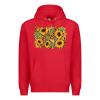 Red cactus leopard sunflower glitter background Premium Hoodie - AdoDesignShop