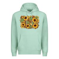 Seafoam cactus leopard sunflower glitter background Premium Hoodie - AdoDesignShop