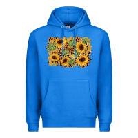 True Royal cactus leopard sunflower glitter background Premium Hoodie - AdoDesignShop