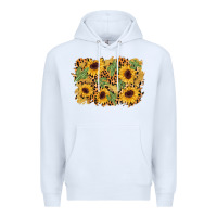 White cactus leopard sunflower glitter background Premium Hoodie - AdoDesignShop