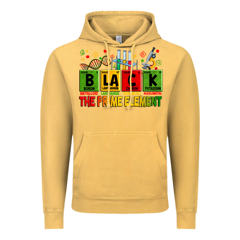 Black The Prime Element Juneteenth Vintage Hoodie by Zillion Design Studio | Teevron