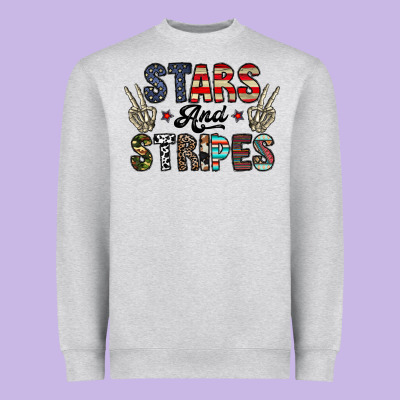 Stars And Stripes Heavyweight Sweatshirt Designed By Cowhidedigitalart