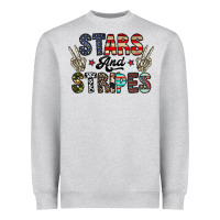 Heather Grey stars and stripes Heavyweight Sweatshirt - CowhideDigitalArt