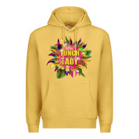 Antique Gold lunch lady tie dye sunflower Premium Hoodie - BarkalooDesign