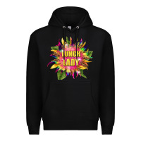 Black lunch lady tie dye sunflower Premium Hoodie - BarkalooDesign