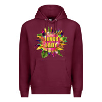 Burgundy lunch lady tie dye sunflower Premium Hoodie - BarkalooDesign