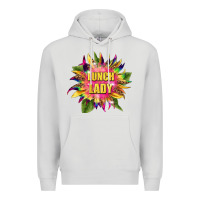 Dove Grey lunch lady tie dye sunflower Premium Hoodie - BarkalooDesign