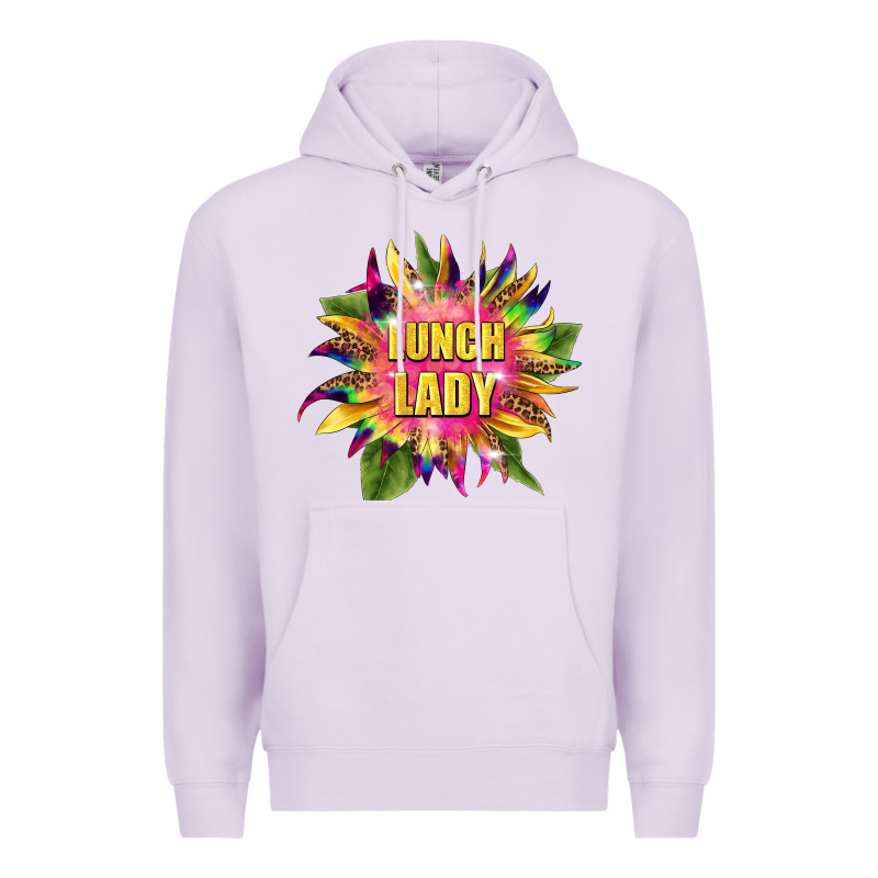 Lunch Lady Tie Dye Sunflower Premium Hoodie by BarkalooDesign | Teevron