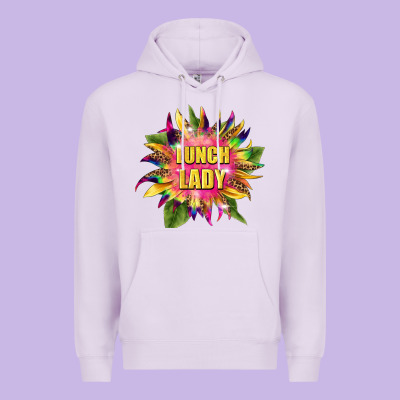Lunch Lady Tie Dye Sunflower Premium Hoodie Designed By Barkaloodesign