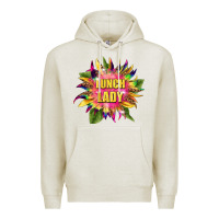 Oatmeal Heather lunch lady tie dye sunflower Premium Hoodie - BarkalooDesign