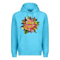 Ocean Blue lunch lady tie dye sunflower Premium Hoodie - BarkalooDesign