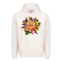 Pale Pink lunch lady tie dye sunflower Premium Hoodie - BarkalooDesign