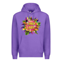 Purple lunch lady tie dye sunflower Premium Hoodie - BarkalooDesign