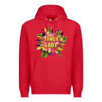 Red lunch lady tie dye sunflower Premium Hoodie - BarkalooDesign
