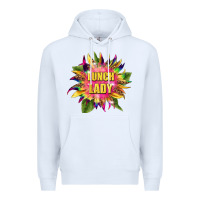 White lunch lady tie dye sunflower Premium Hoodie - BarkalooDesign